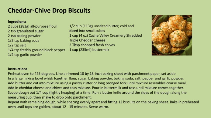 Cheddar-Chive Drop Biscuits