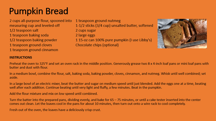 Pumpkin Bread